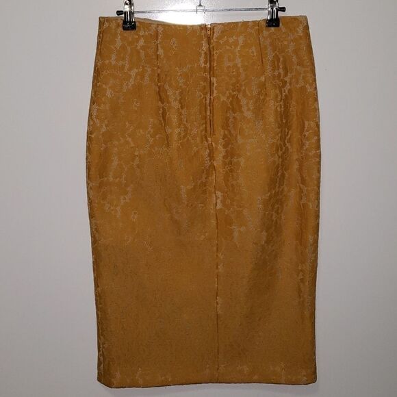 KEEPSAKE The Label Lace Mustard color Pencil Skirt medium weight - Picture 3 of 6
